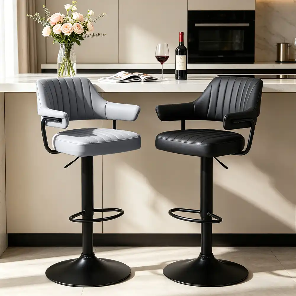 leather swivel bar stool